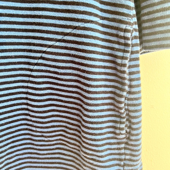 Chicos Women's Ultimate Tee Size 3 Blue With Black Stripe Pullover 3/4 Sleeve - Picture 3 of 6